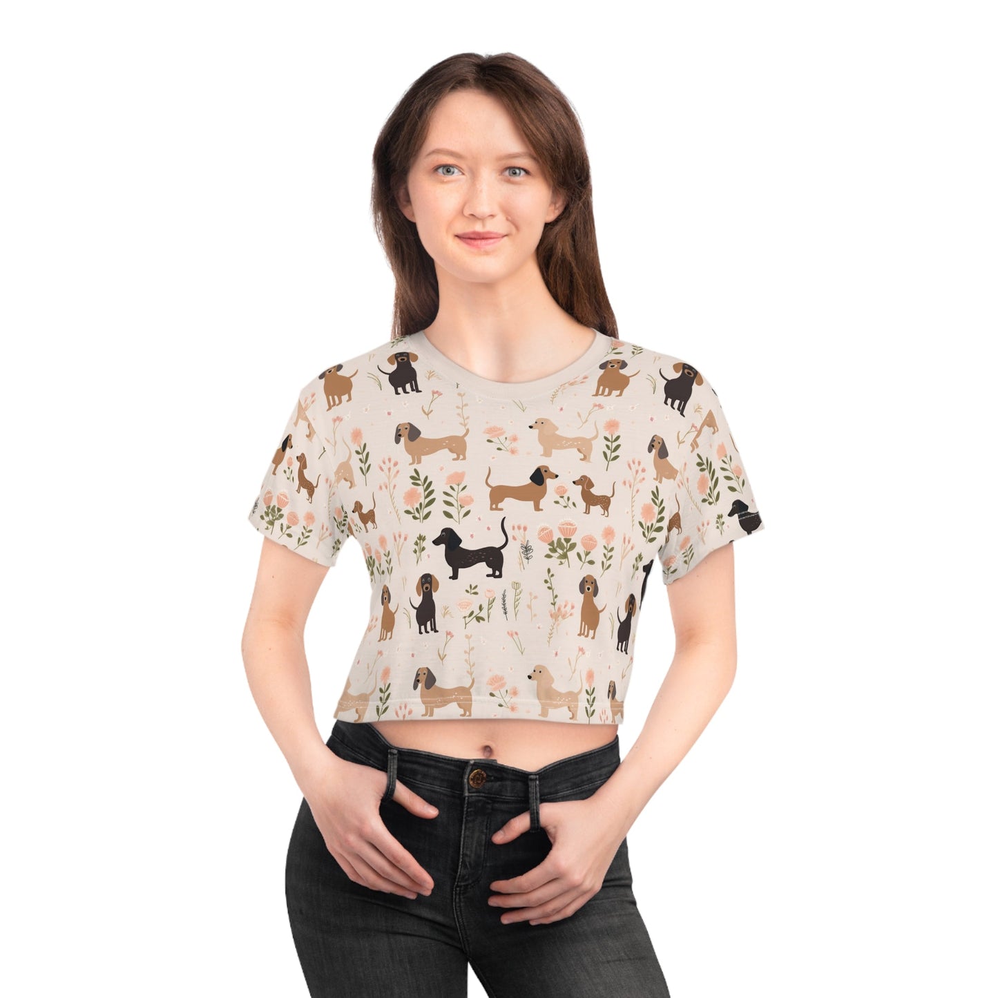 Danity Delight - Dachshund Crop Tee - Real Rad Boutique