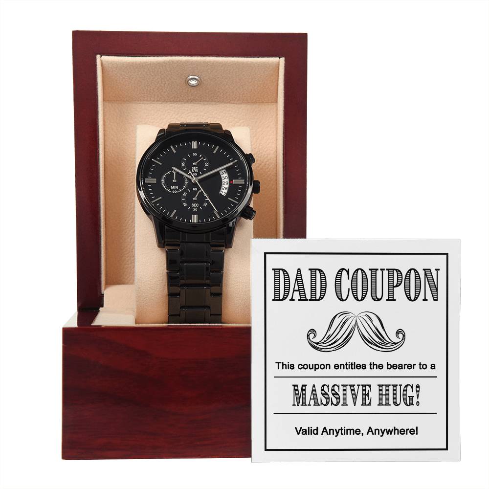 Day Coupon - Black Chronograph Watch - Real Rad Boutique