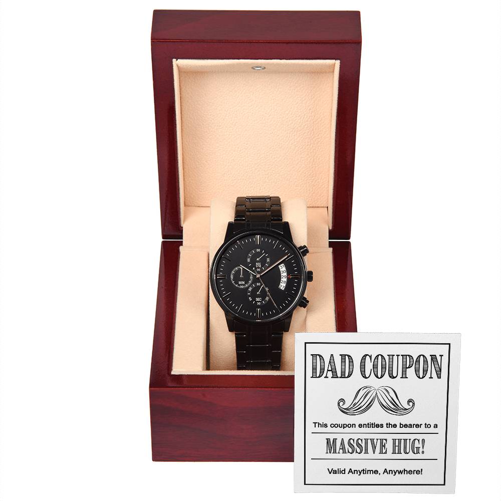 Day Coupon - Black Chronograph Watch - Real Rad Boutique