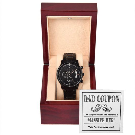 Day Coupon - Black Chronograph Watch - Real Rad Boutique