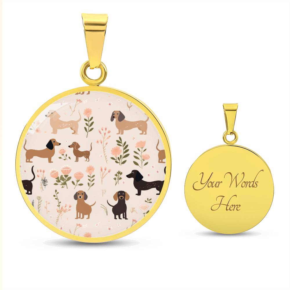 Devoted Dachshund Mom - Dachshund Circle Pendant - Real Rad Boutique