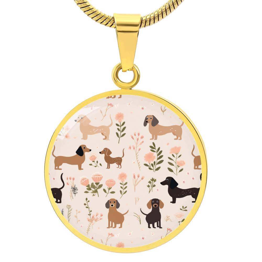 Devoted Dachshund Mom - Dachshund Circle Pendant - Real Rad Boutique