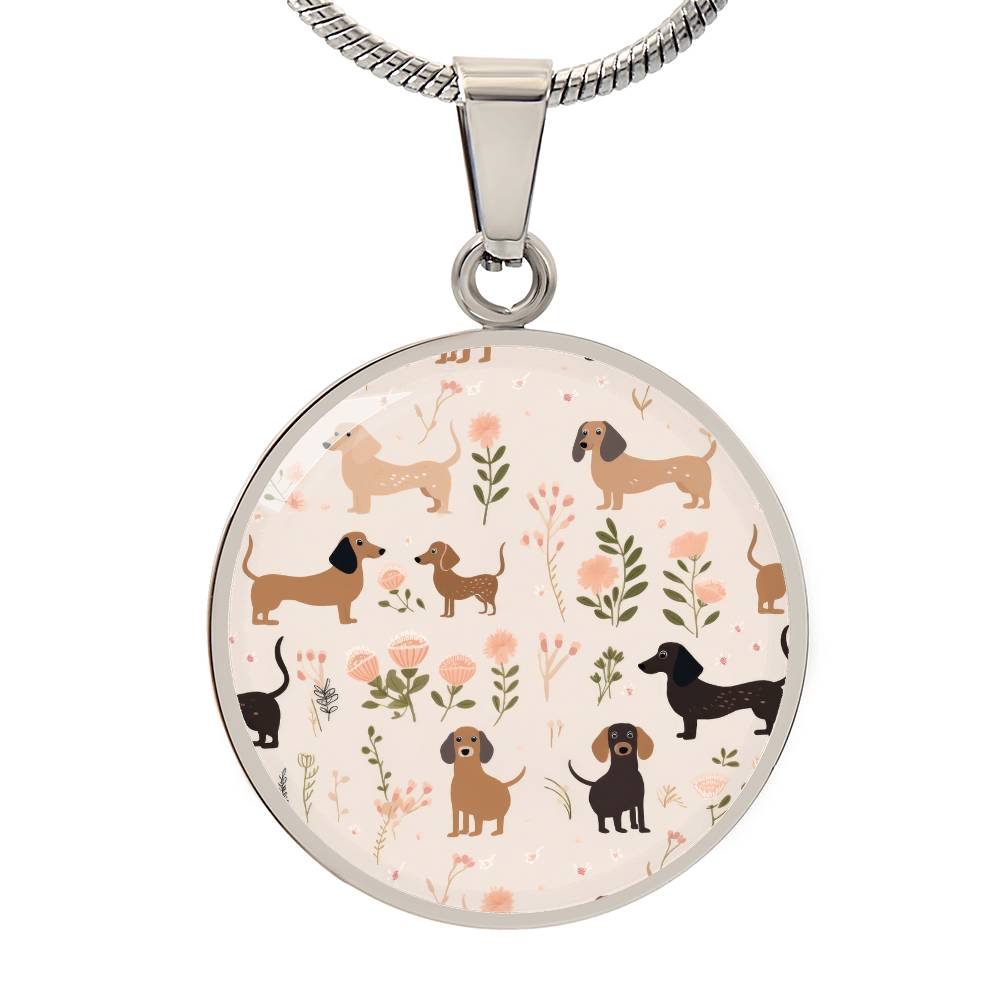 Devoted Dachshund Mom - Dachshund Circle Pendant - Real Rad Boutique