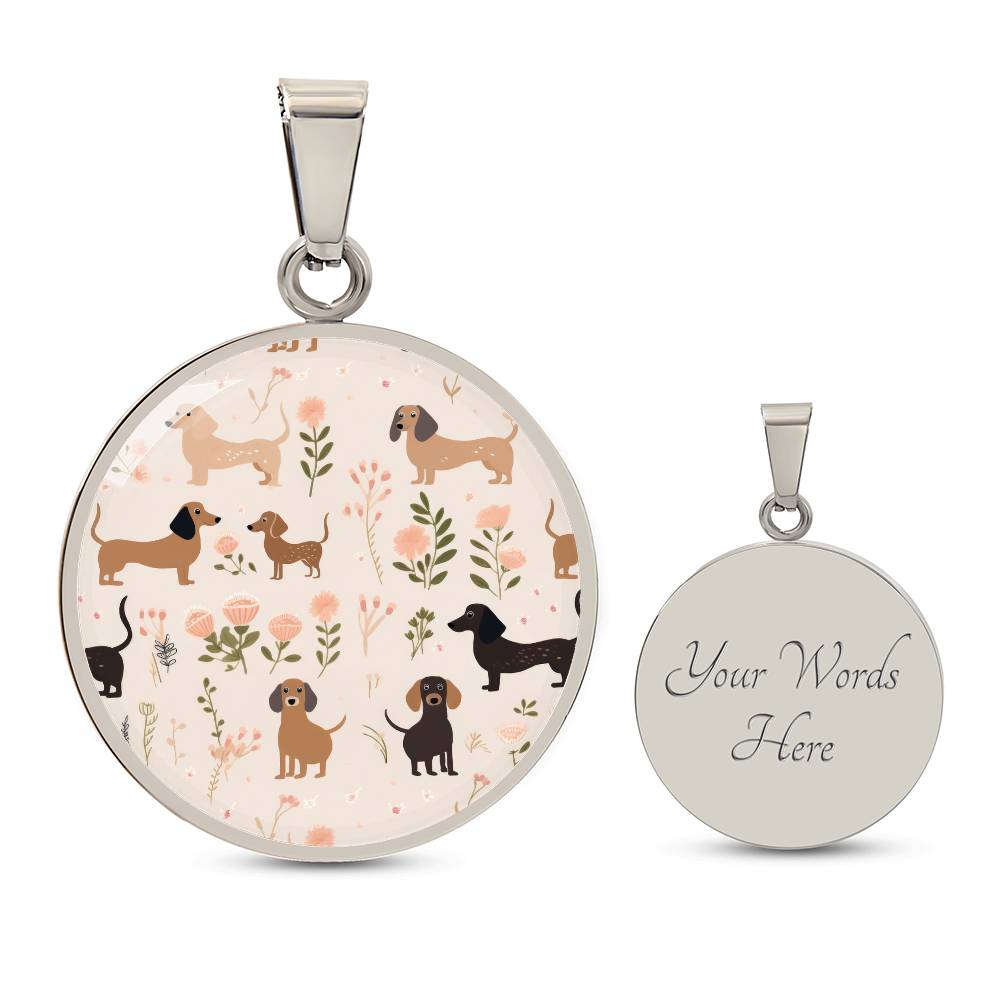 Devoted Dachshund Mom - Dachshund Circle Pendant - Real Rad Boutique