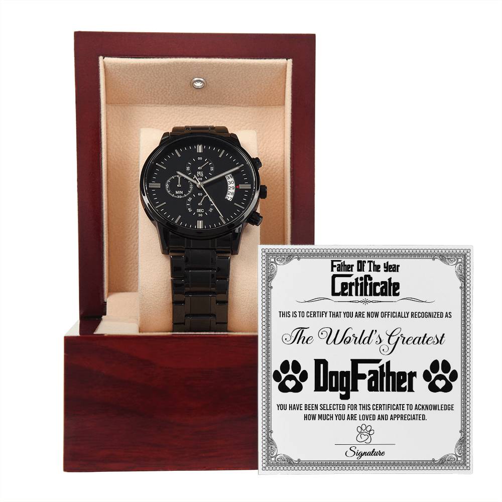 DogFather - Black Chronograph Watch - Real Rad Boutique