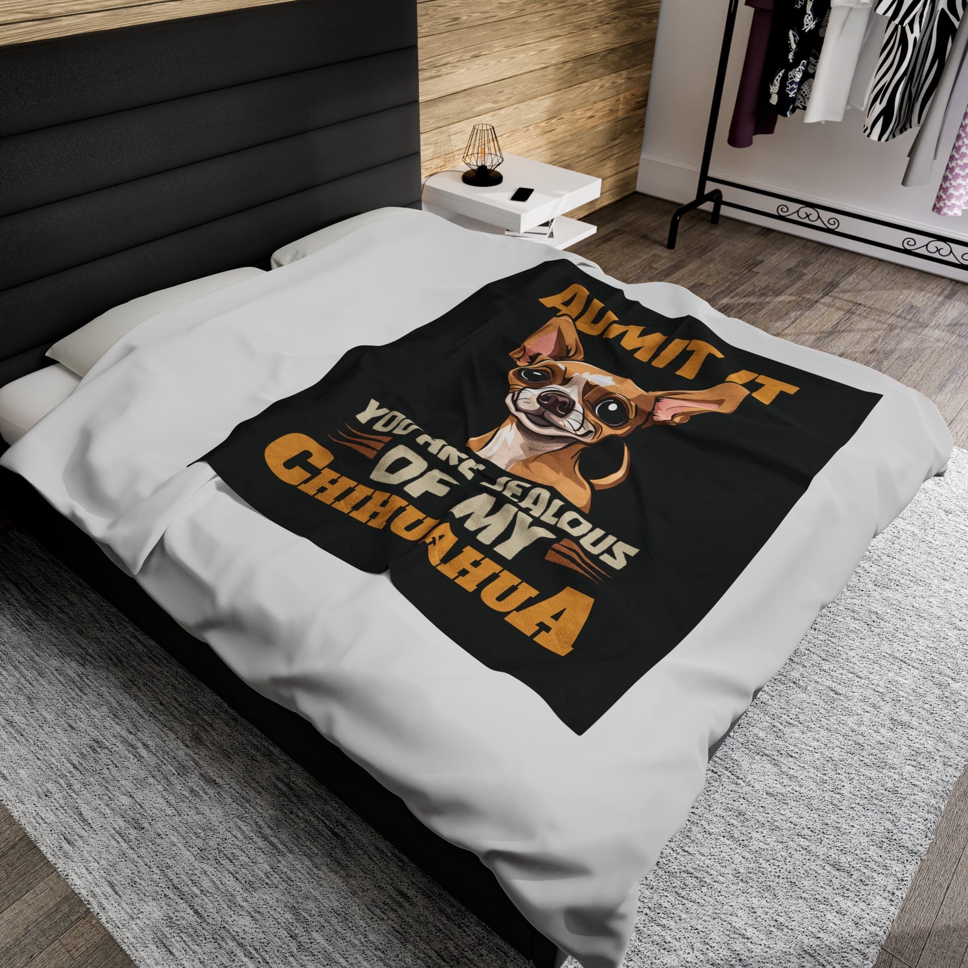 Don't Be Jealous of My Chihuahua - Velveteen Plush Blanket - Real Rad Boutique