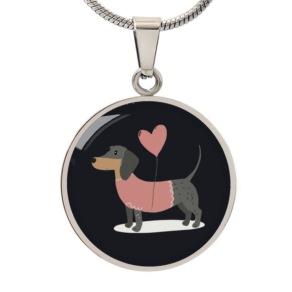 Doxie Heart - Circle Pendant - Real Rad Boutique