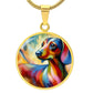 Doxie Rainbow Wishes - Circle Pendant - Real Rad Boutique