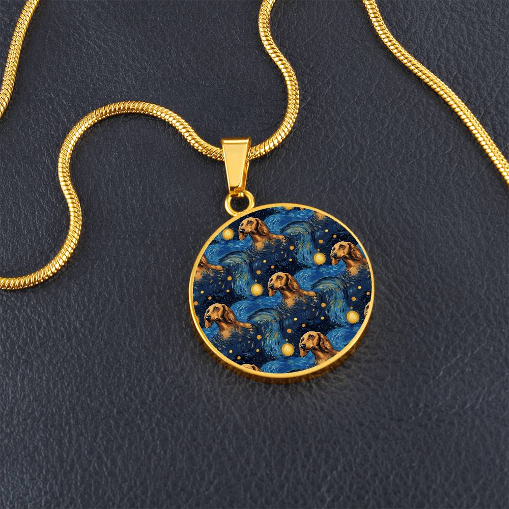 Doxie Starry Night - Circle Pendant - Real Rad Boutique