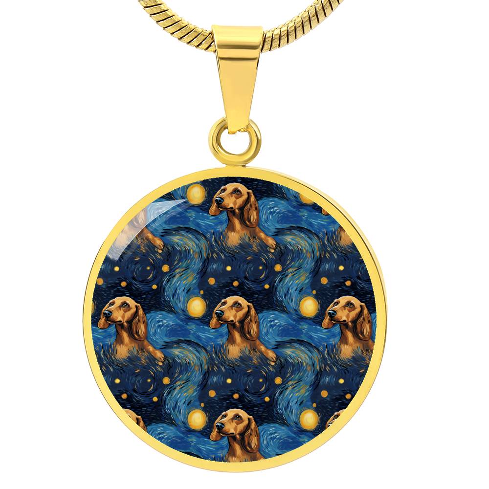 Doxie Starry Night - Circle Pendant - Real Rad Boutique