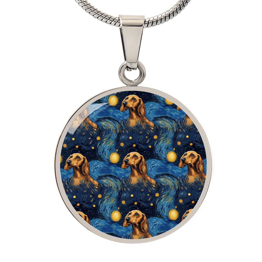 Doxie Starry Night - Circle Pendant - Real Rad Boutique