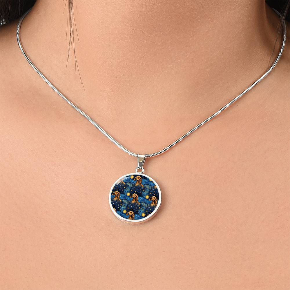 Doxie Starry Night - Circle Pendant - Real Rad Boutique