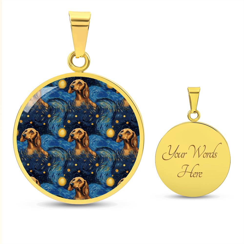 Doxie Starry Night - Circle Pendant - Real Rad Boutique