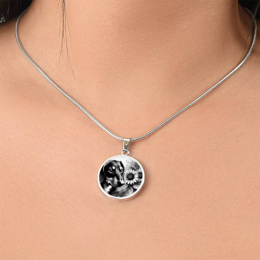 Doxie Sunflower - Circle Necklace - Real Rad Boutique