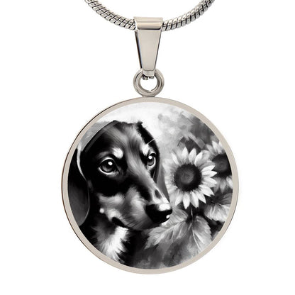 Doxie Sunflower - Circle Necklace - Real Rad Boutique