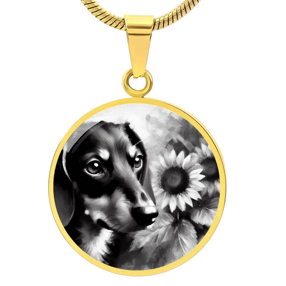 Doxie Sunflower - Circle Necklace - Real Rad Boutique