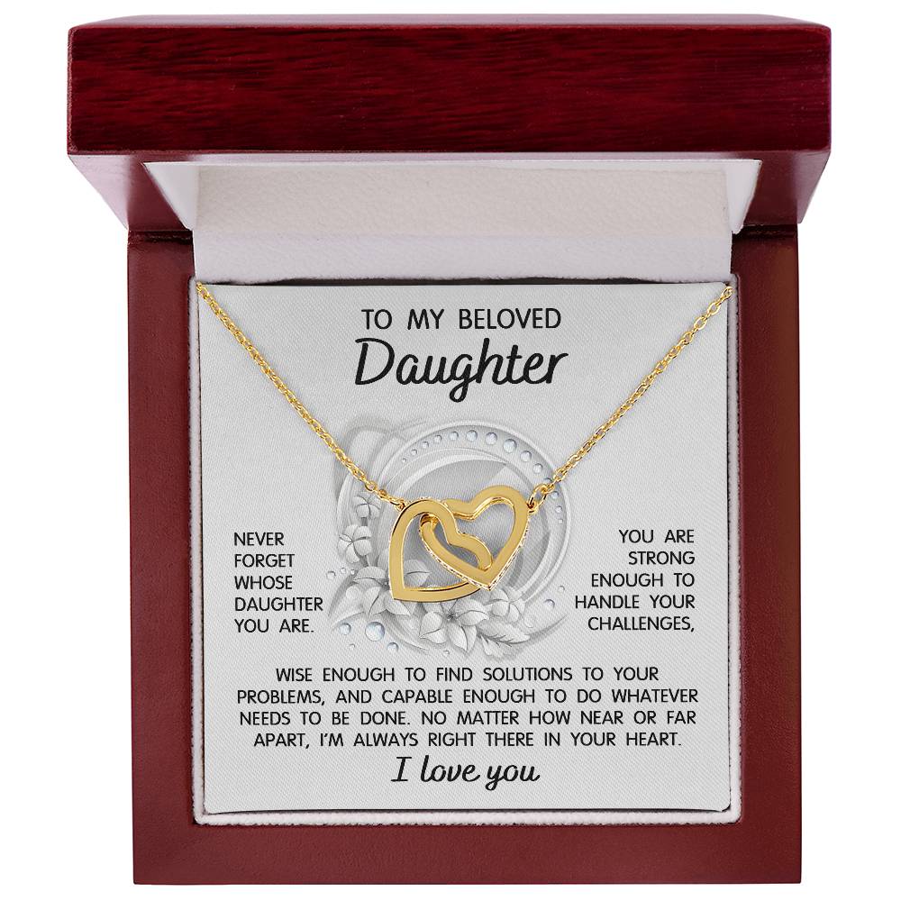 Empowering Message for Daughter - Interlocking Hearts Necklace - Real Rad Boutique