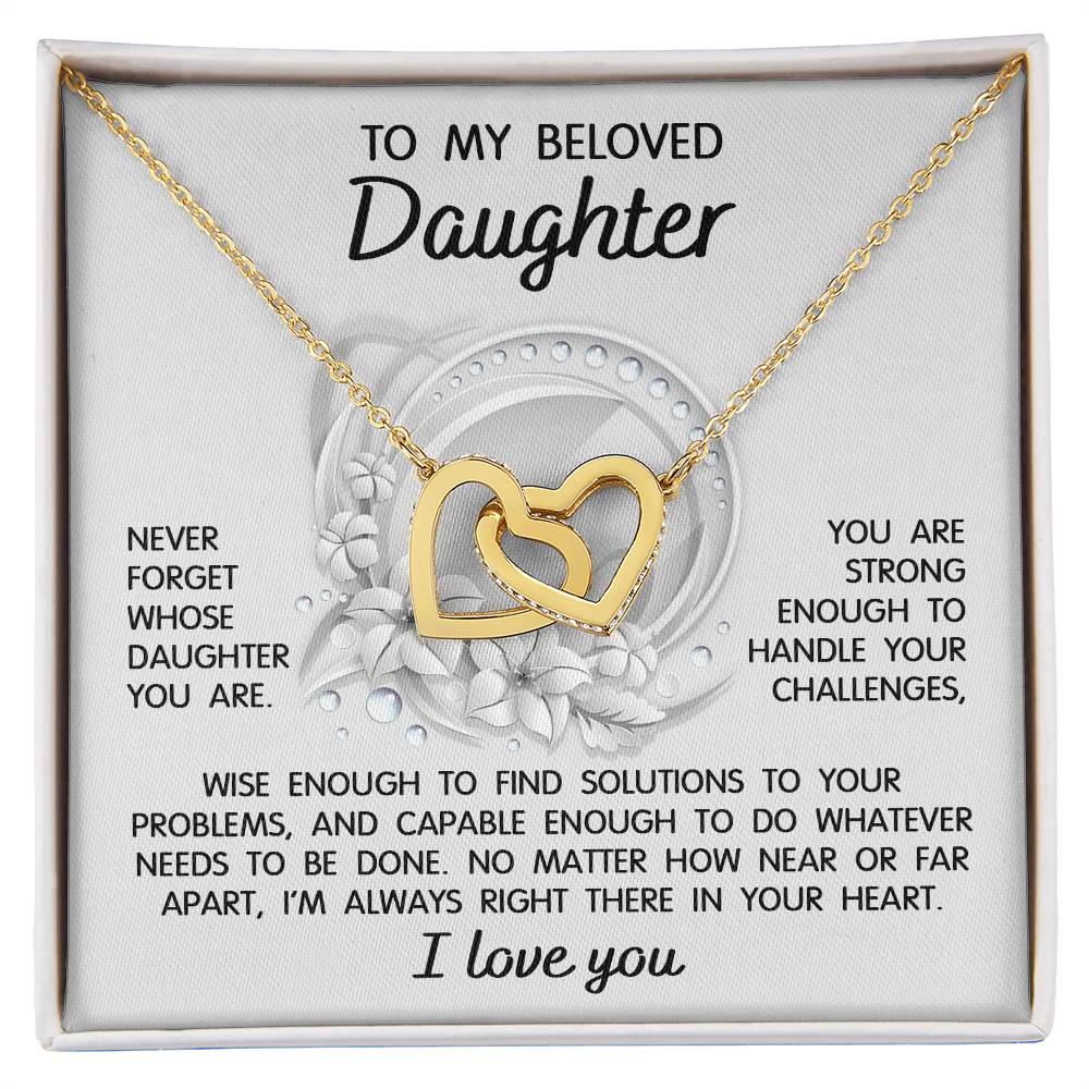 Empowering Message for Daughter - Interlocking Hearts Necklace - Real Rad Boutique