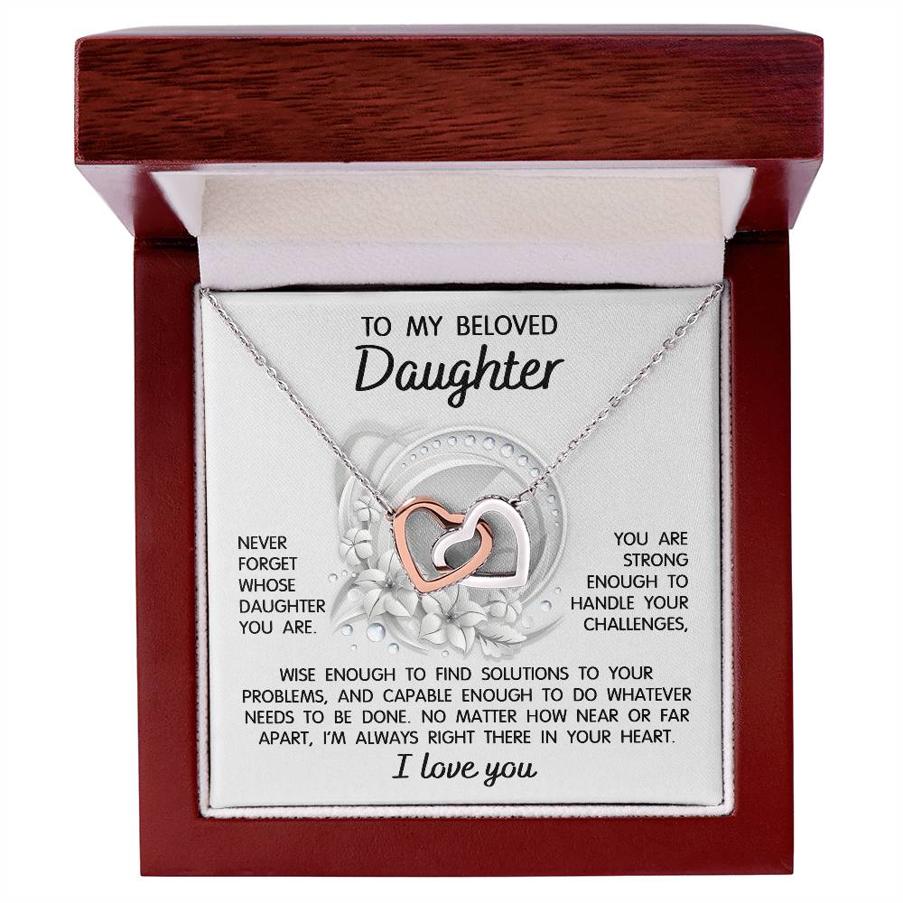 Empowering Message for Daughter - Interlocking Hearts Necklace - Real Rad Boutique