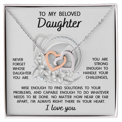 Empowering Message for Daughter - Interlocking Hearts Necklace - Real Rad Boutique