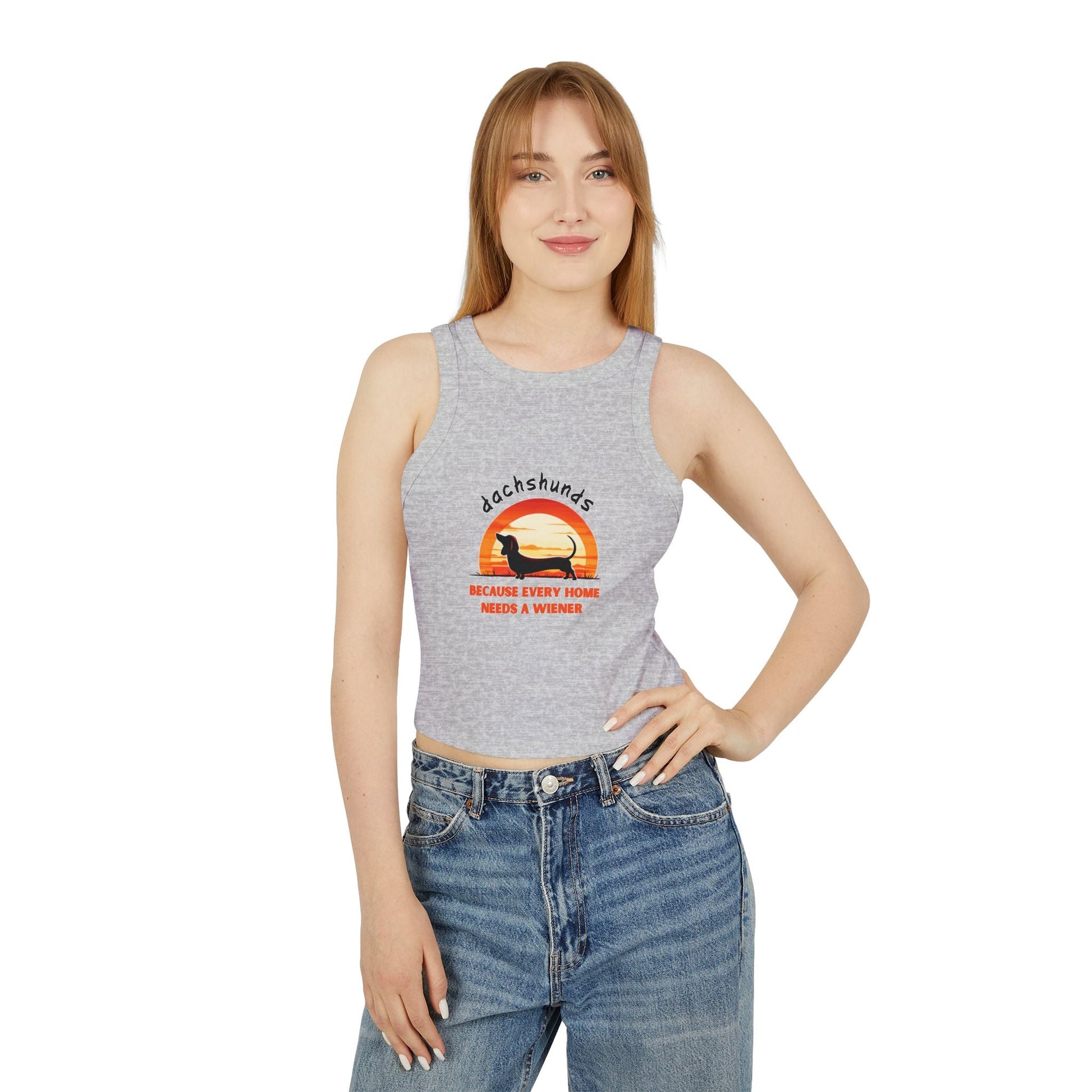 Every Home Needs A Wiener - Women's Micro Rib Racer Tank Top - Real Rad Boutique