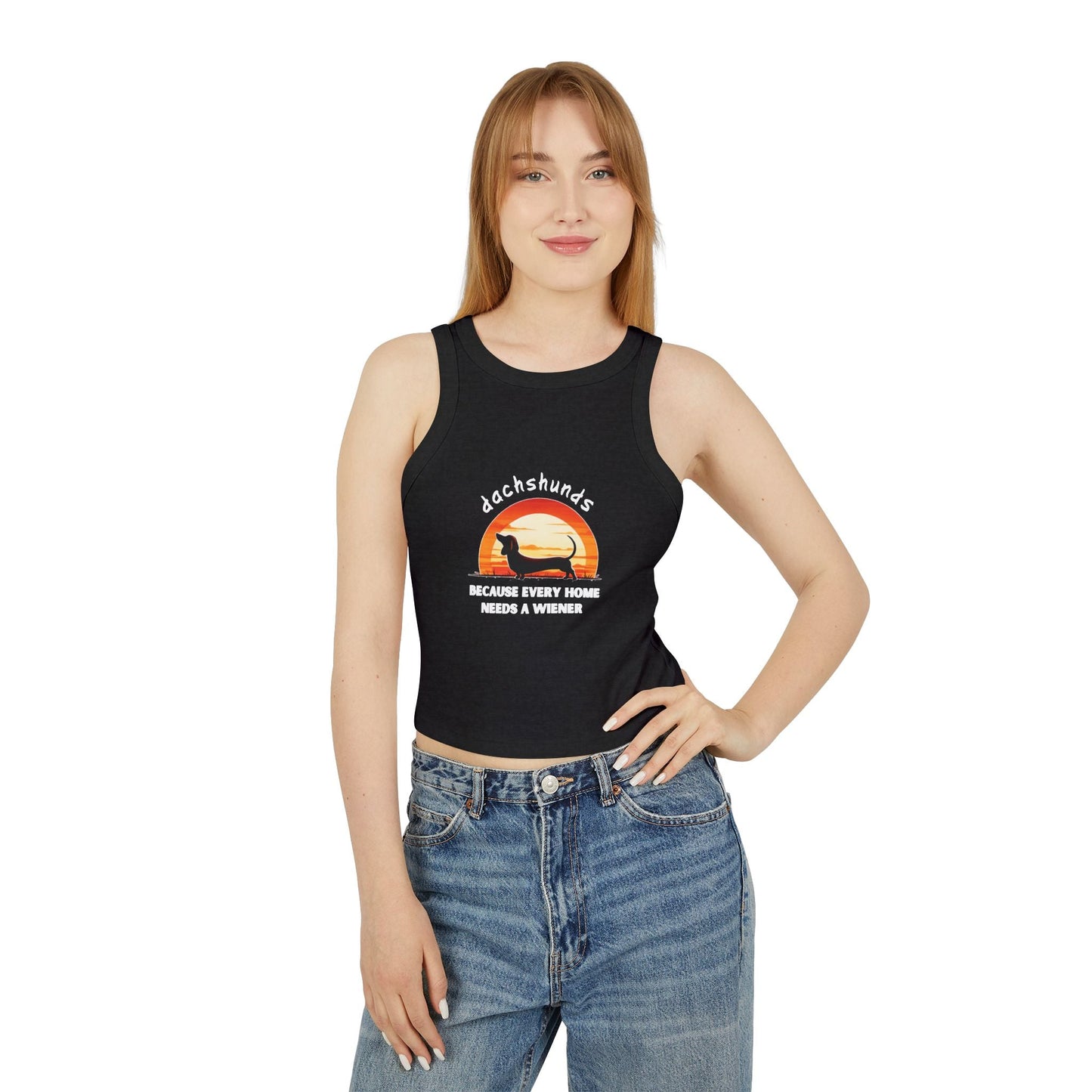 Every Home Needs A Wiener - Women's Micro Rib Racer Tank Top - Real Rad Boutique