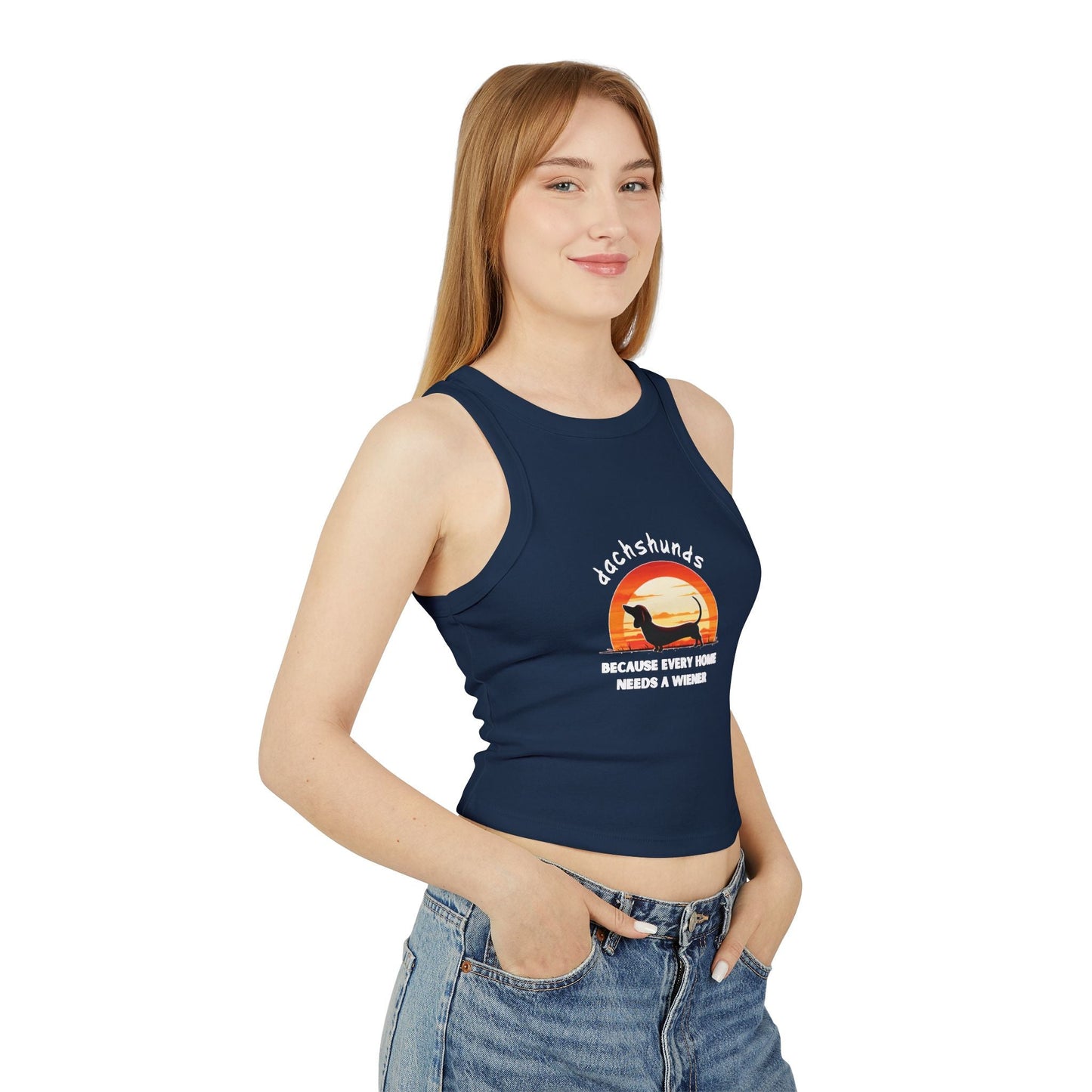 Every Home Needs A Wiener - Women's Micro Rib Racer Tank Top - Real Rad Boutique