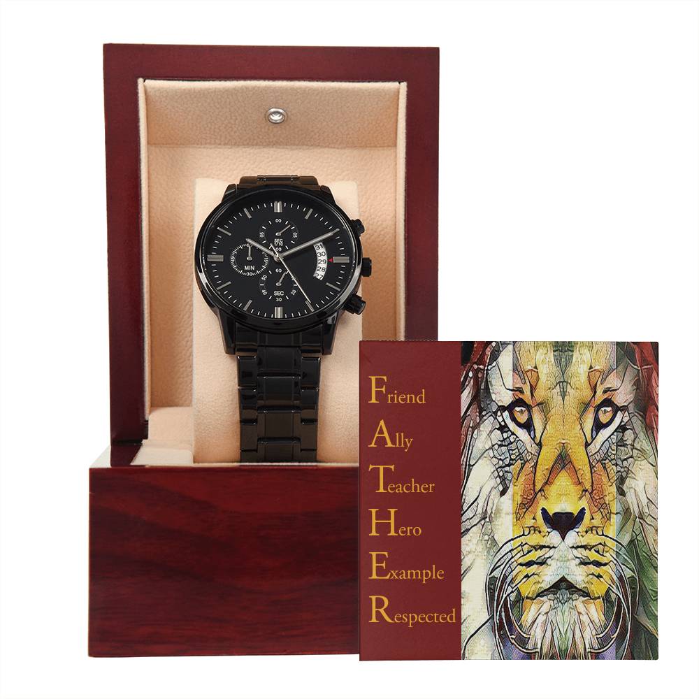 Father - Black Chronograph Watch - Real Rad Boutique