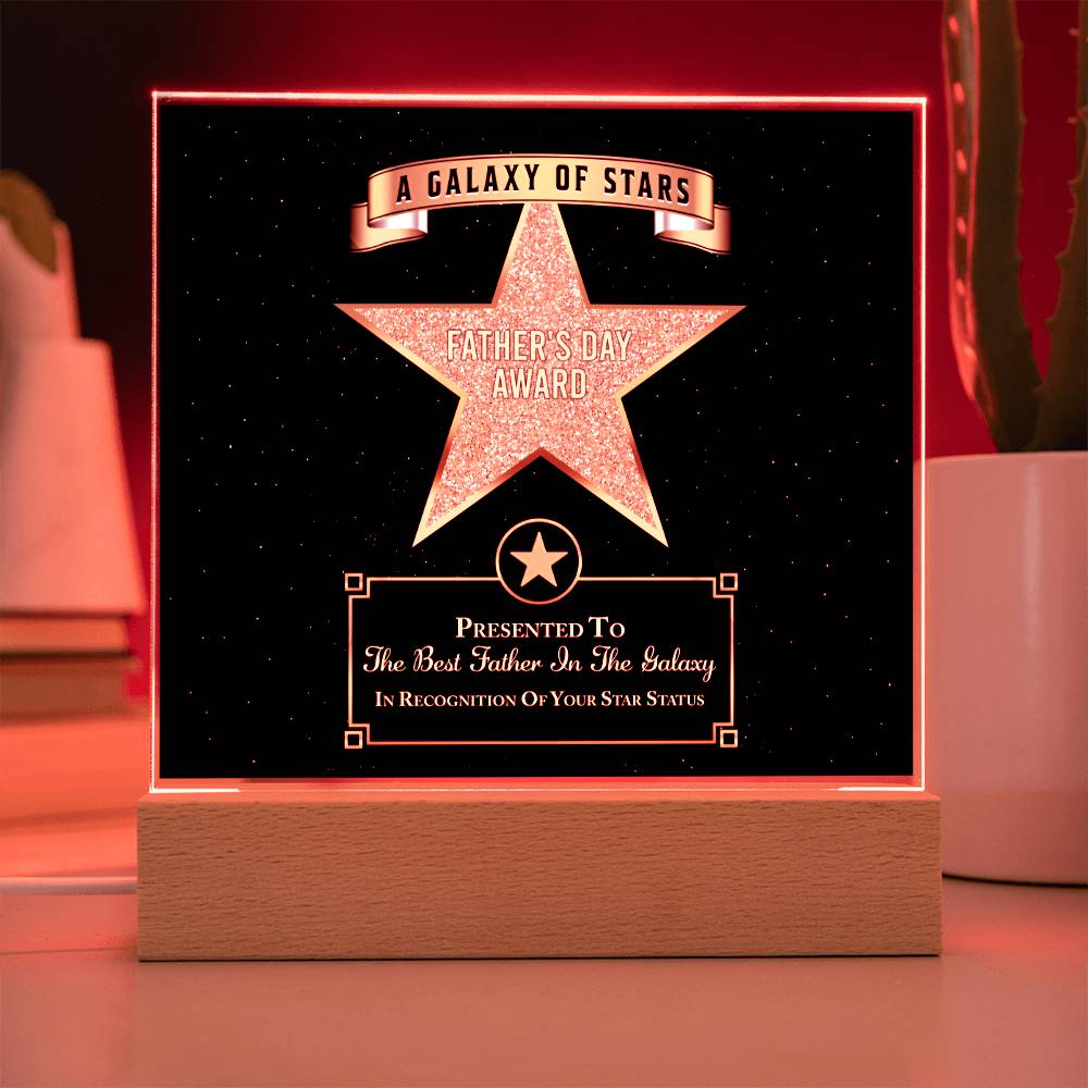 Father's Day Star Award - Acrylic Square Plaque - Real Rad Boutique