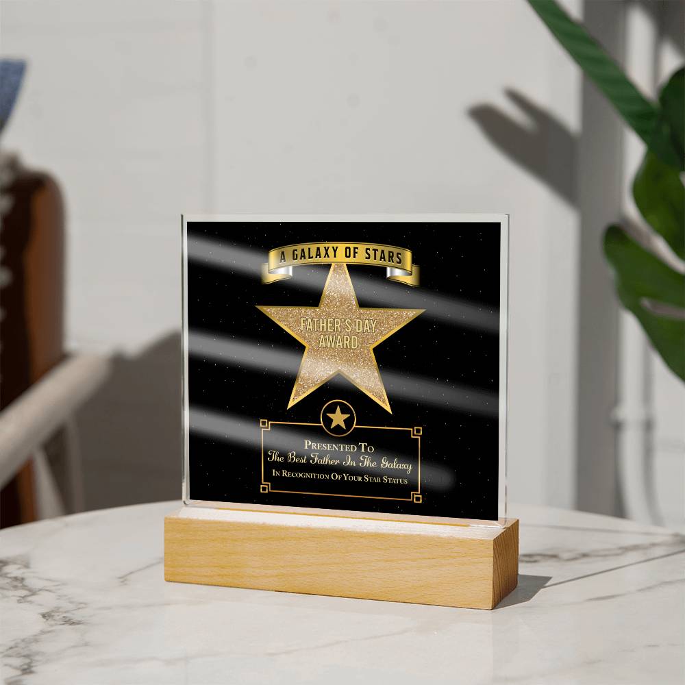 Father's Day Star Award - Acrylic Square Plaque - Real Rad Boutique