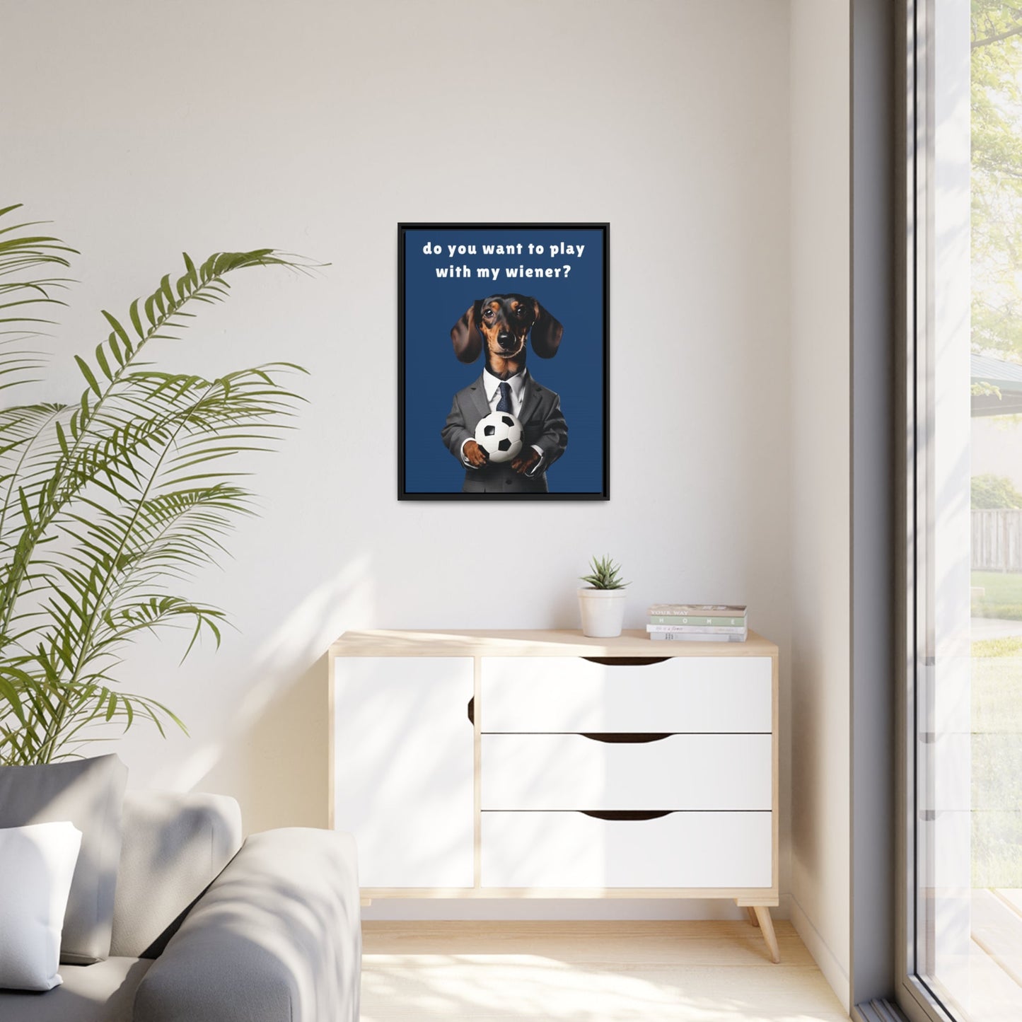 Football: Play with My Wiener - Matte Canvas, Black Frame - Real Rad Boutique