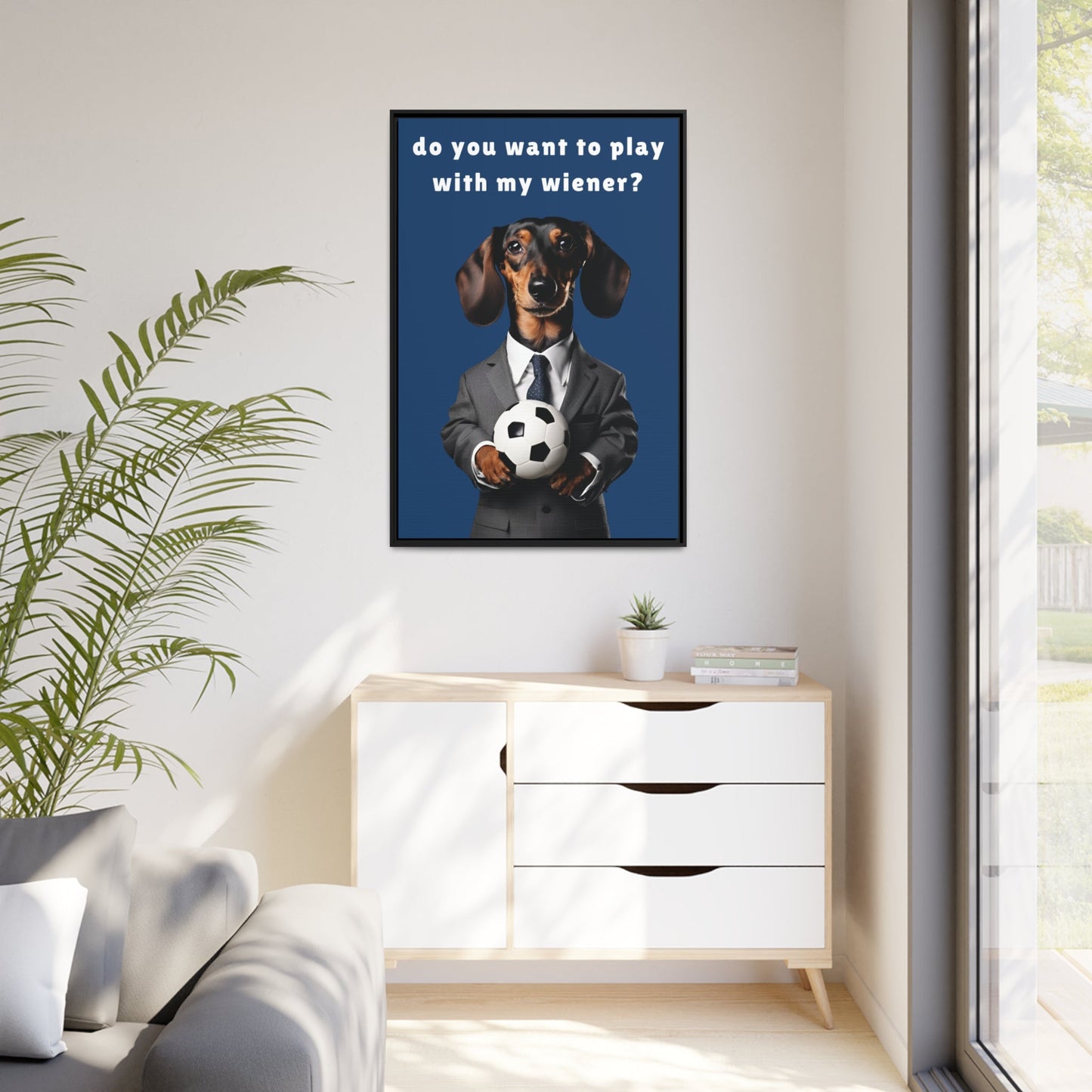 Football: Play with My Wiener - Matte Canvas, Black Frame - Real Rad Boutique