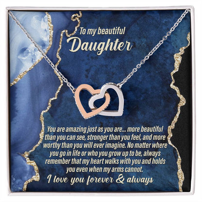 Forever & Always for my Daughter - Interlocking Hearts Necklace - Real Rad Boutique