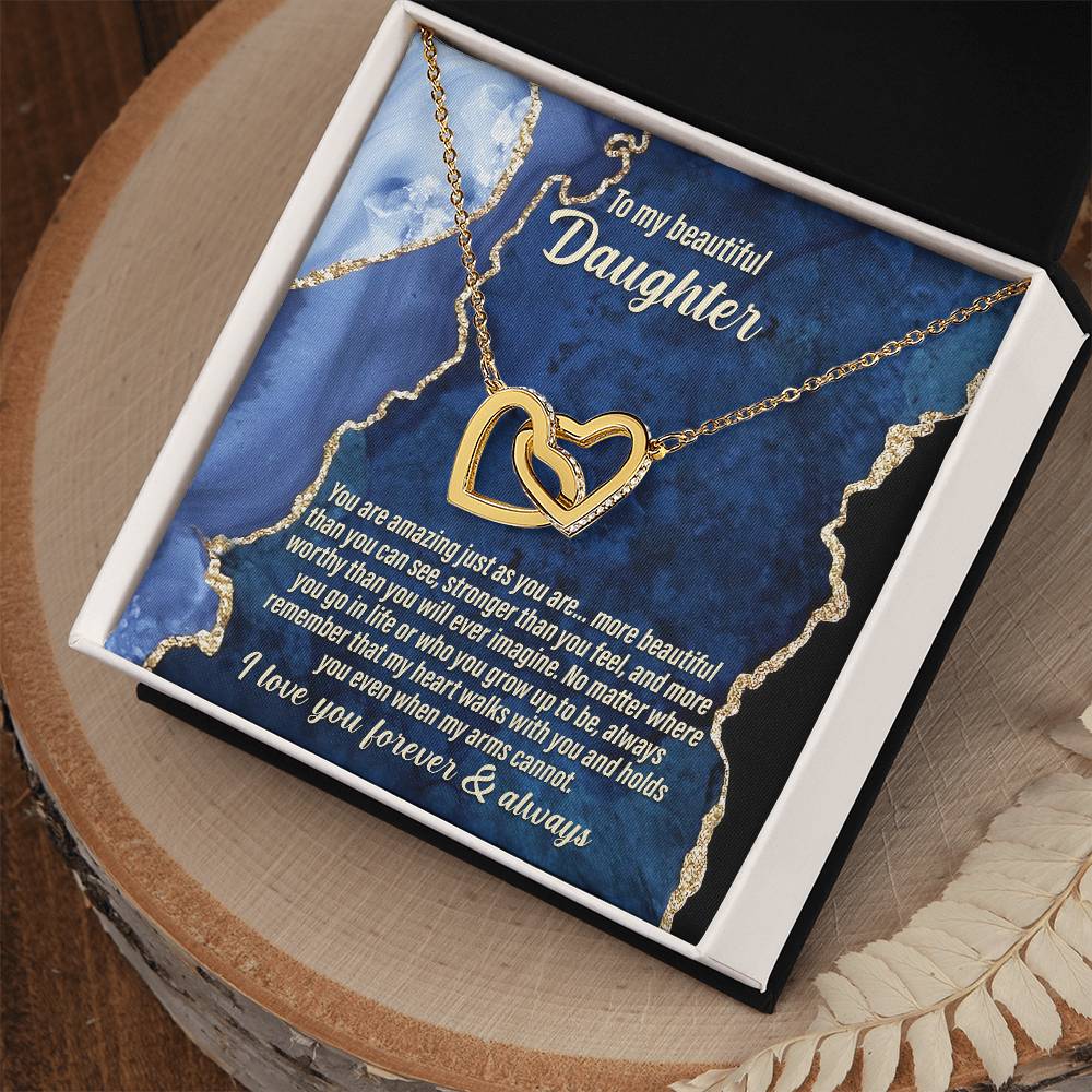 Forever & Always for my Daughter - Interlocking Hearts Necklace - Real Rad Boutique