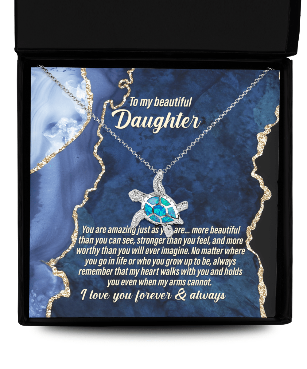 Forever & Always for my Daughter - Opal Turtle Necklace - Real Rad Boutique