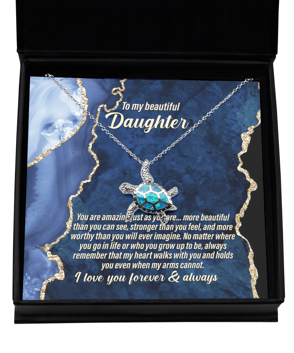 Forever & Always for my Daughter - Opal Turtle Necklace - Real Rad Boutique