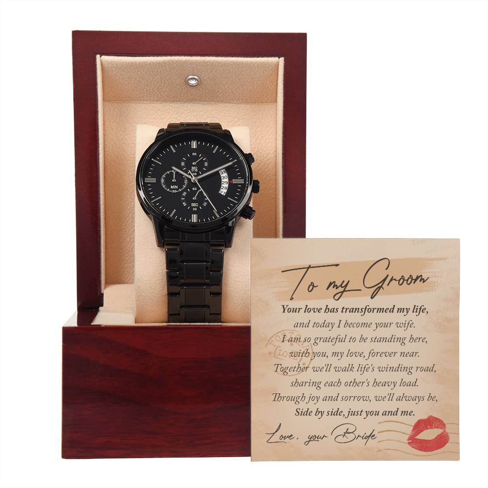 Forever Side by Side - Black Chronograph Watch - Real Rad Boutique