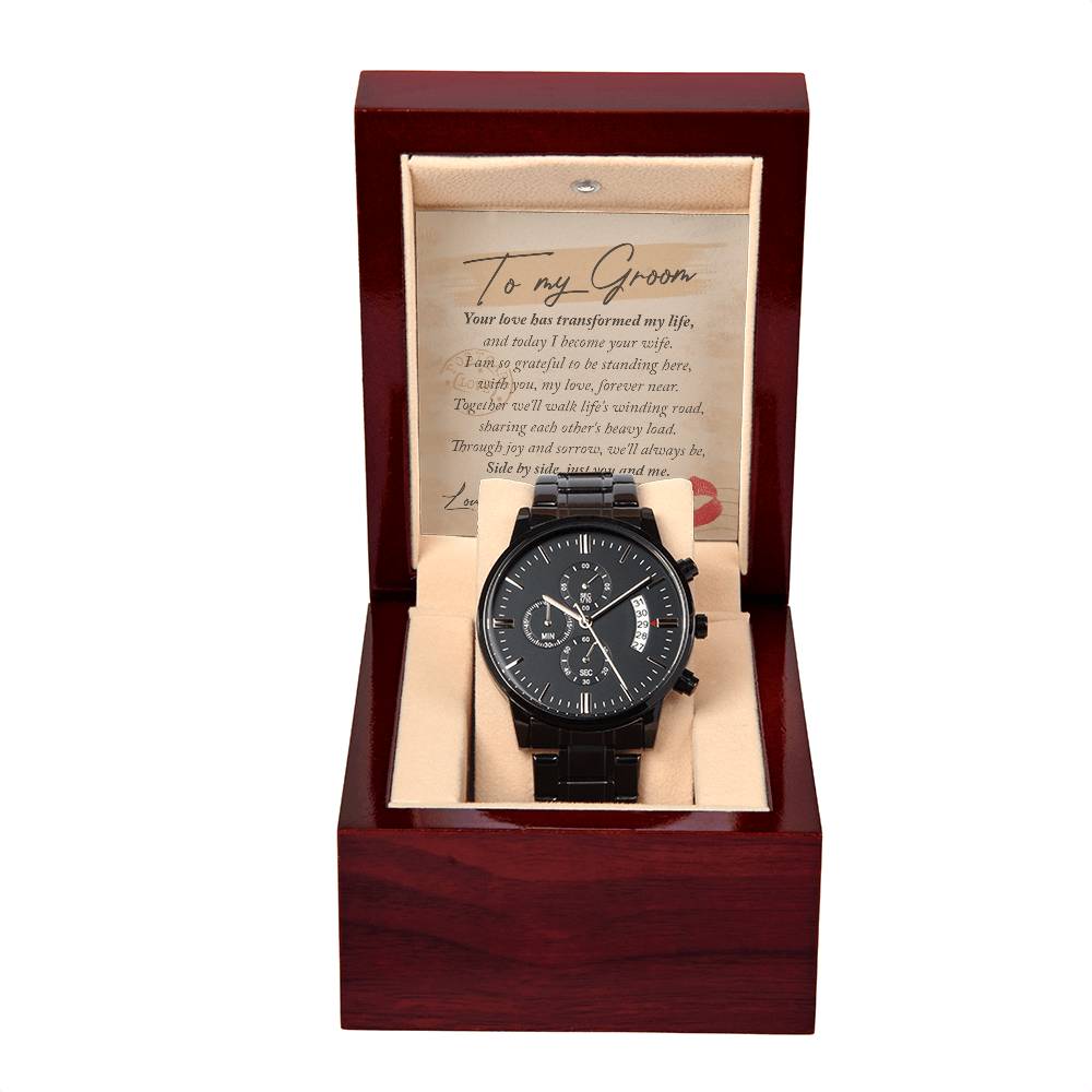 Forever Side by Side - Black Chronograph Watch - Real Rad Boutique