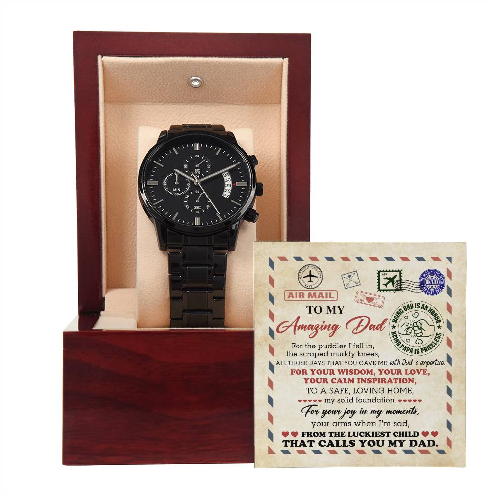 From The Luckiest Child - Black Chronograph Watch - Real Rad Boutique