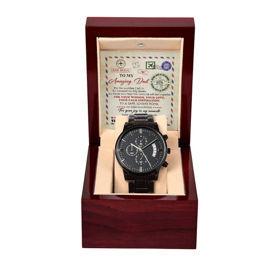 From The Luckiest Child - Black Chronograph Watch - Real Rad Boutique