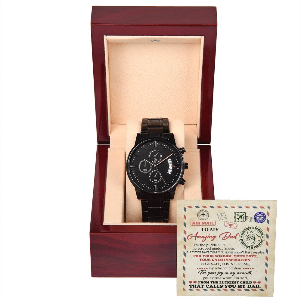 From The Luckiest Child - Black Chronograph Watch - Real Rad Boutique