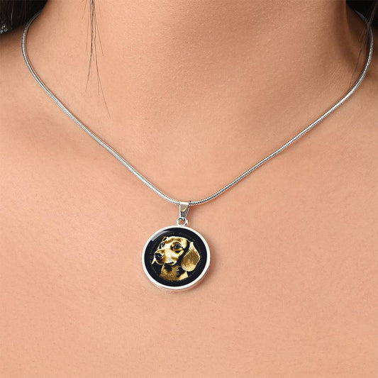 Golden Dachshund Wonder - Circle Pendant - Real Rad Boutique