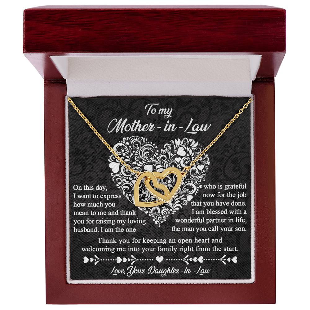 Grateful Daughter-in-Law - Interlocking Hearts Necklace - Real Rad Boutique