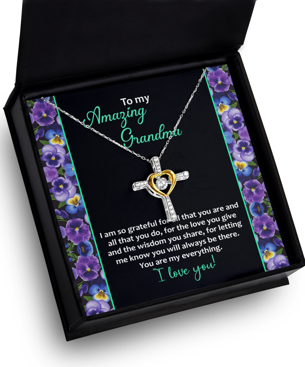 Grateful Heart, Grandma's Love - Love Cross Necklace - Real Rad Boutique