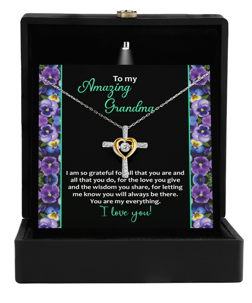 Grateful Heart, Grandma's Love - Love Cross Necklace - Real Rad Boutique