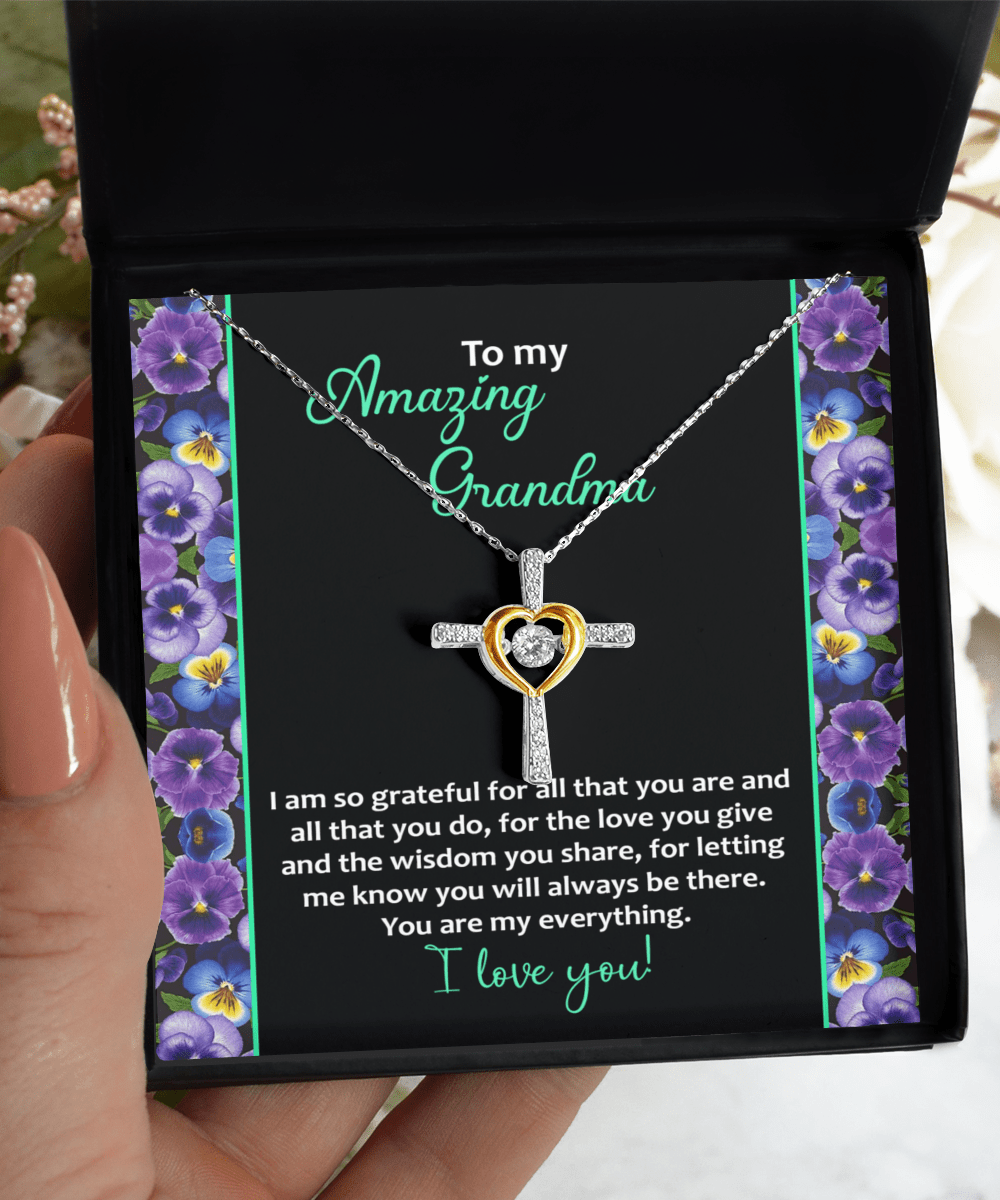 Grateful Heart, Grandma's Love - Love Cross Necklace - Real Rad Boutique