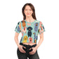 Groovy Delight - Dachshund Crop Tee - Real Rad Boutique