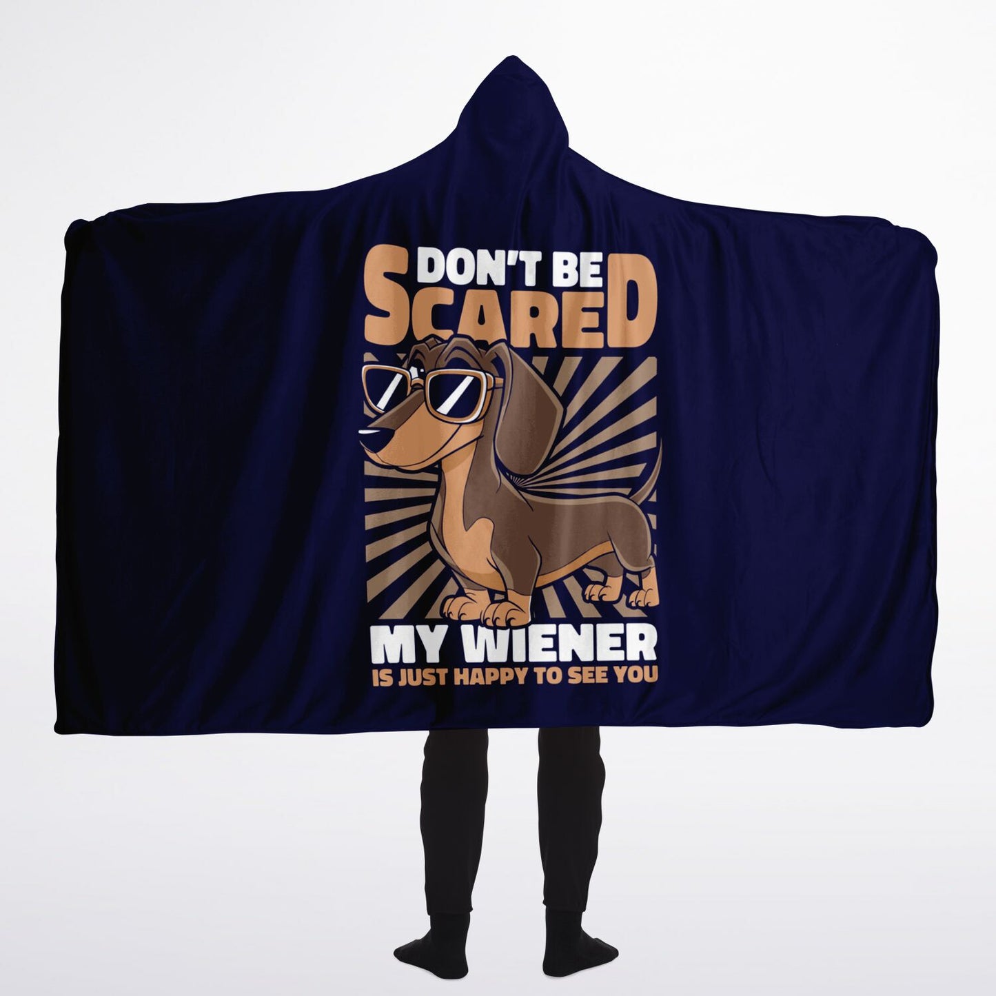 Happy Wiener - Hooded Blanket Micro Fleece - Real Rad Boutique