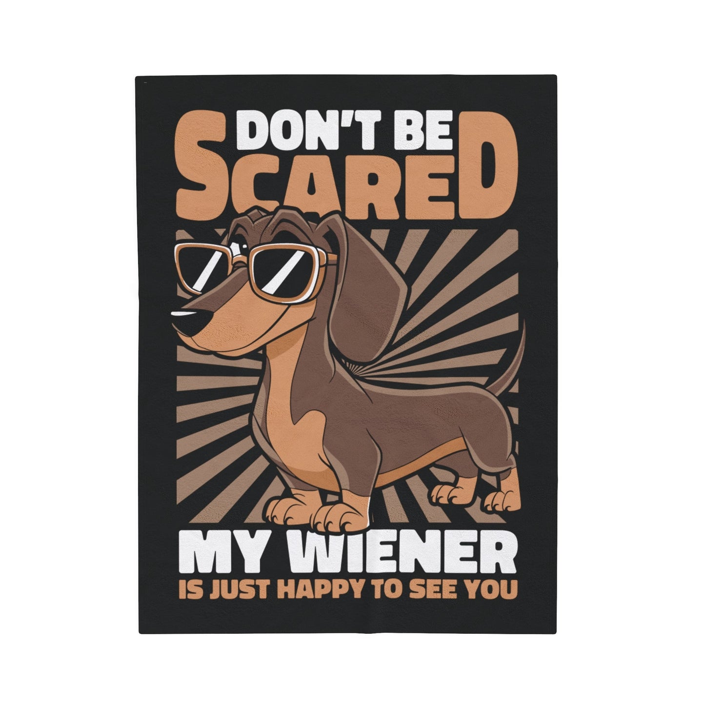 Happy Wiener - Velveteen Plush Blanket - Real Rad Boutique