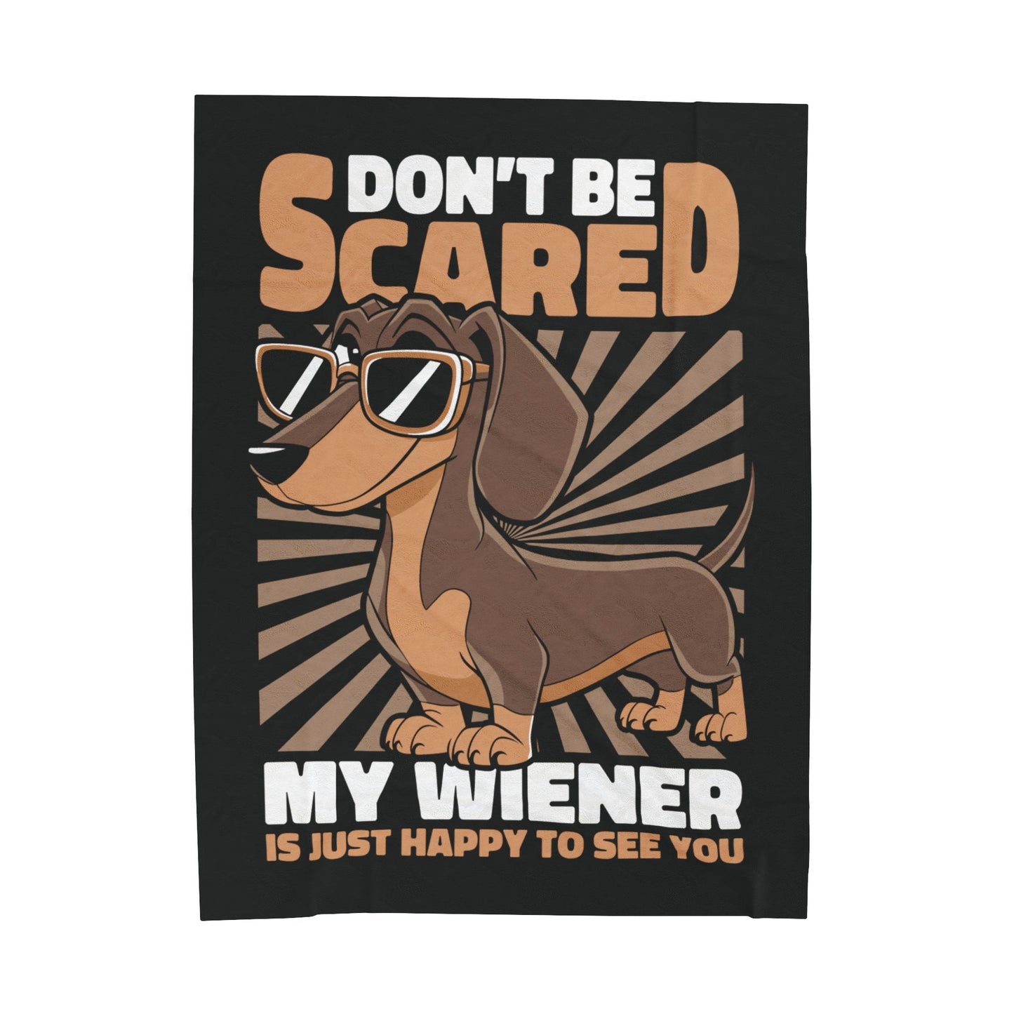 Happy Wiener - Velveteen Plush Blanket - Real Rad Boutique